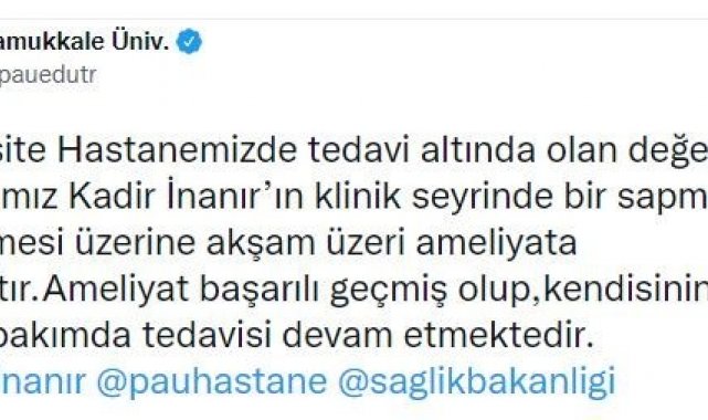 Kadir İnanır acil ameliyata alındı