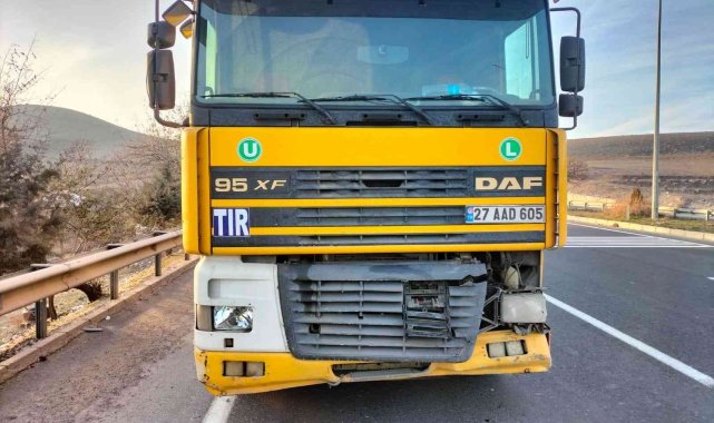 Elazığ'da tırın çarptığı otomobil şarampole uçtu