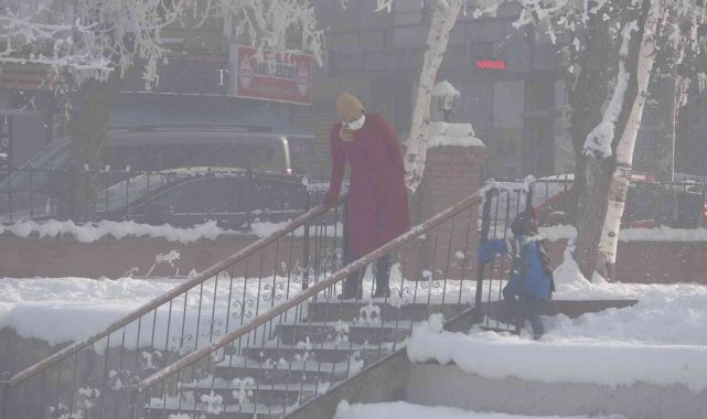 Göle'de hayat dondu, eksi 22,2 derece