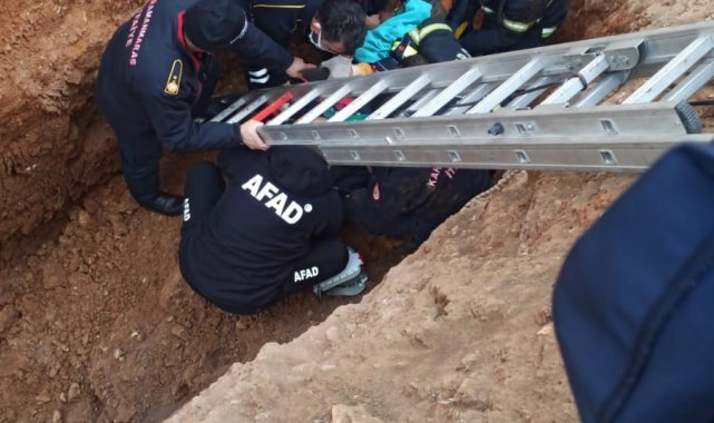 Kahramanmaraş'ta kanalizasyon kazısında göçük: 1 işçi yaralandı