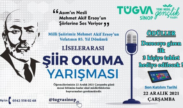 Sinop'ta Mehmet Akif Ersoy temalı şiir yarışması düzenlenecek