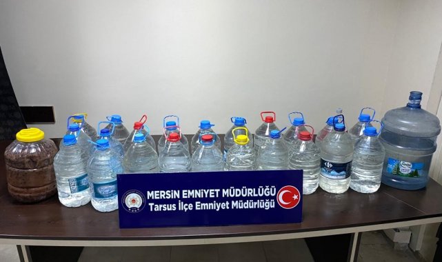 Tarsus'ta 120 litre sahte içki ele geçirildi