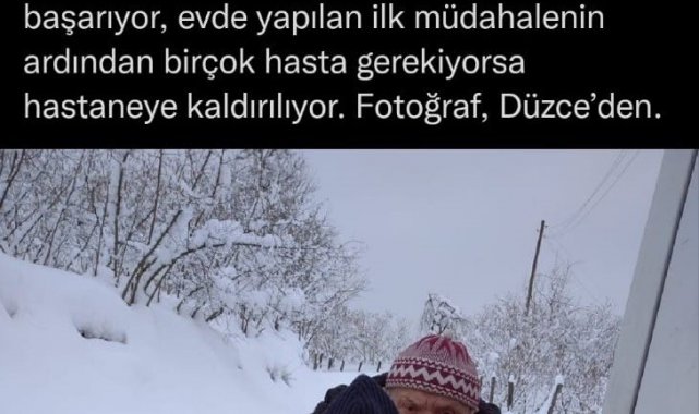 Bakan Koca Düzce'deki sağlıkçıların karla mücadelesini paylaştı