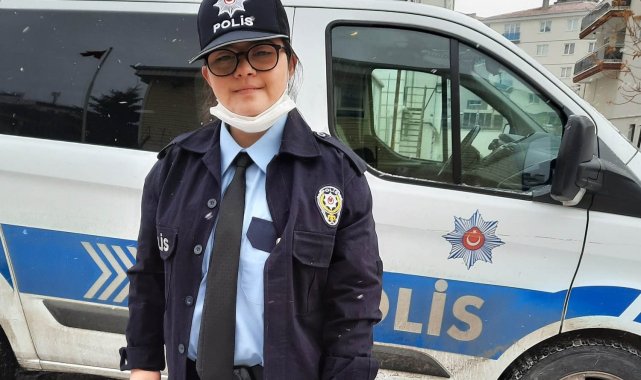Down sendromlu Rümeysa'nın polis olma hayali gerçek oldu