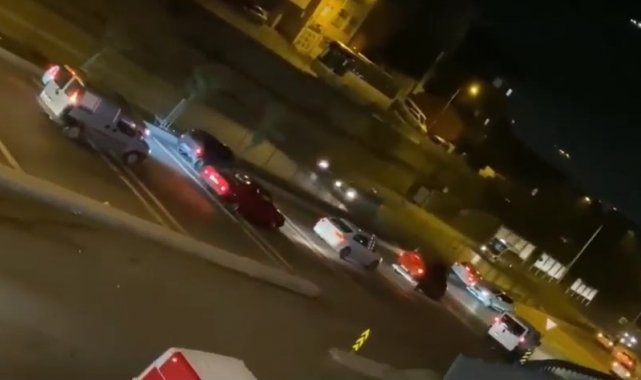 Pendik'te asker konvoyundaki drift kazası kamerada