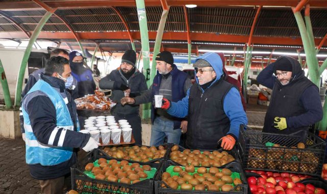 Talas'ta pazar esnafına sıcak çorba