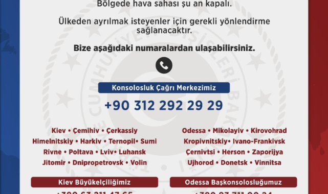Dışişleri Bakan Yardımcısı Kıran: Ukrayna'daki Türk vatandaşları için '' Şu anda evlerinizde veya güvenli bir yerde kalmanızı rica ediyoruz "