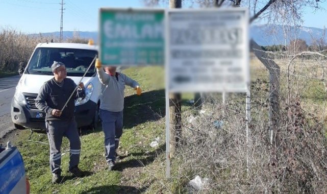 Burhaniye'de Belediye, tabela kirliliğine karşı mücadele başlattı