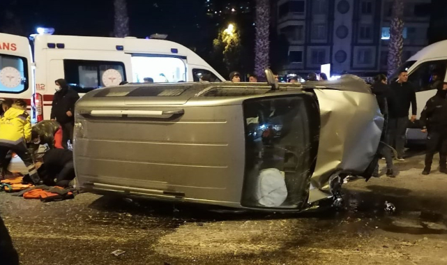 Milas'ta kontrolden çıkan araç takla attı 1 yaralı
