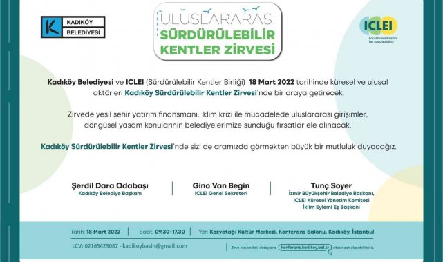 Uluslararası Sürdürülebilir Kentler Zirvesi 18 Mart'ta Kadıköy'de