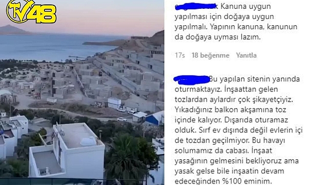 Bodrum Kargı Koyu'ndan İnşaat görüntüleri