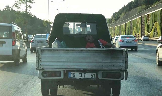 Maltepe'de güneş gözlüğünü taktı, kamyonet kasasında uyuyarak yolculuk yaptı