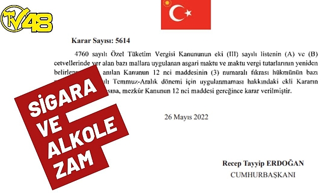Alkollü içecekler ve sigarada ÖTV oranı artırıldı