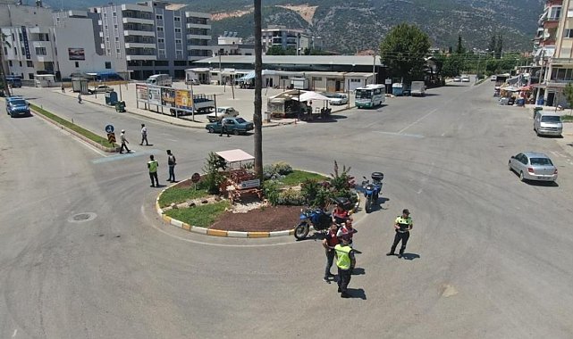 Antalya'da dron destekli motosiklet denetimi