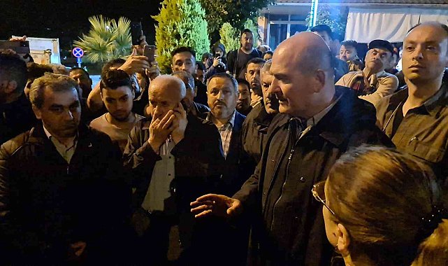Bakan Soylu, selin ağır tahrip verdiği Kozcağız'da