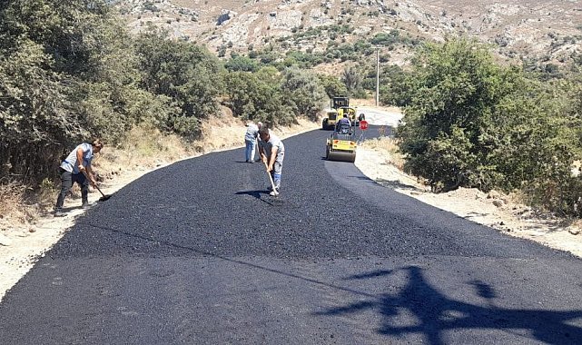 Bodrum'da bir ayda 10 bin tondan fazla asfalt serimi yapıldı