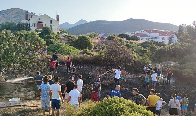 Datça'daki makilik yangını büyümeden söndürüldü