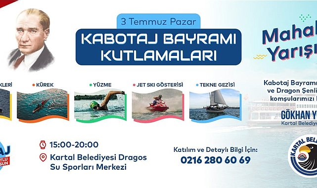 Denizcilik ve Kabotaj Bayramı Kartal'da büyük bir coşku ile kutlanacak