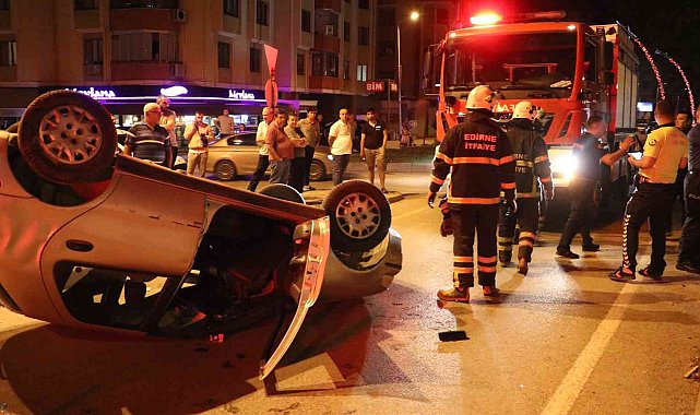 Edirne'de kontrolden çıkan otomobil takla attı: 2 yaralı