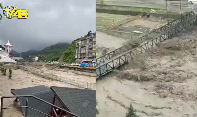 Kastamonu İnebolu'da Sel : Nehir Köprüyü Yuttu