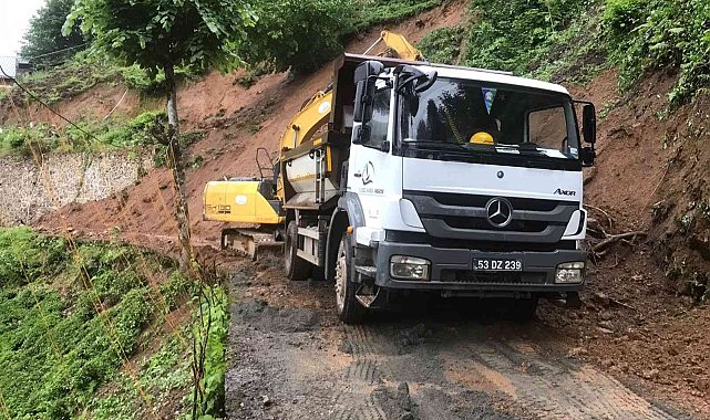 Rize'de yağışlar heyelanlara neden oldu