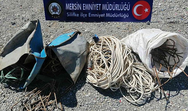 Silifke'de demir hırsızlığı zanlısı suçüstü yakalandı