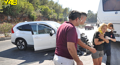 BODRUM'A TATİLE GELEN ÇİFT KAZA YAPTI
