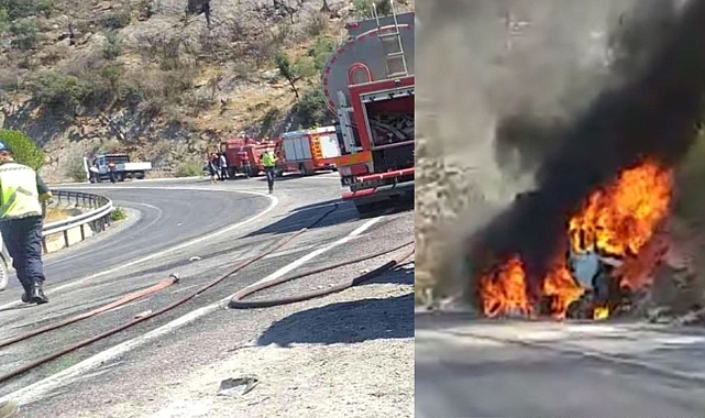 Kaza yapan Tır’ın şoförü yanarak öldü!