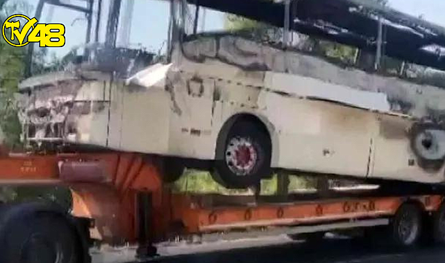 Muğla'da Yolcu Otobüsü Yandı Son Anda Faciadan dönüldü! 