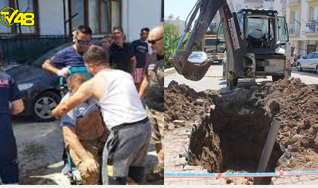 Datça'da altyapı çalışmaları sırasında iki işçi göçük altında kaldı
