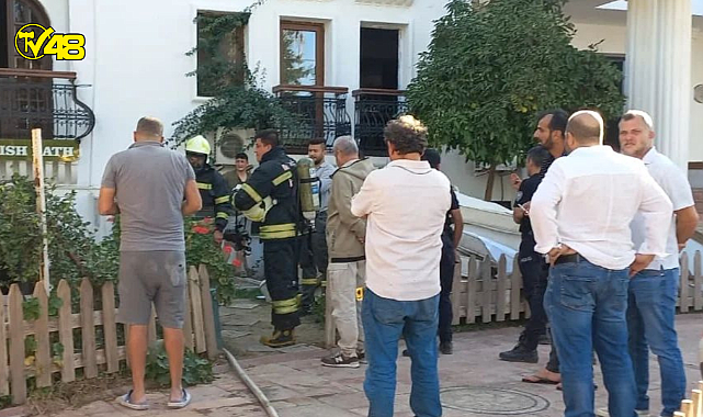 Bodrum'da lüks bir otelde çıkan yangın vatandaşlara korku dolu anlar yaşattı