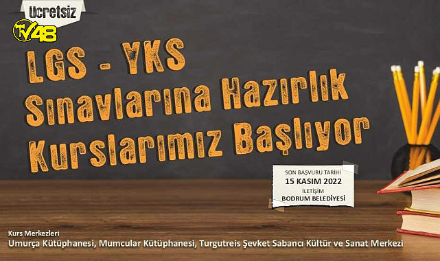 BODRUM BELEDİYESİ'NDEN ÖĞRENCİLERE ÜCRETSİZ "LGS-YKS" HAZIRLIK KURSLARI