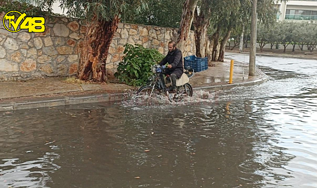 Bodrum'da Yağış Yerini Sele Bıraktı! Sürücüler Mağdur Oldu