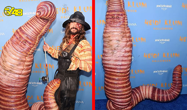 Cadılar Bayramı'nın Kraliçesi Heidi Klum Partiye Solucan Olarak Katıldı!