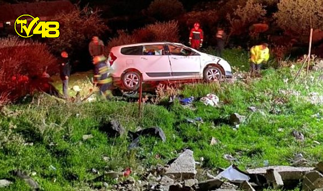 Bodrum'da otomobil şarampole yuvarlandı! 2 yaralı var
