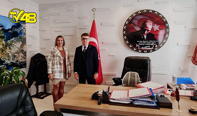 TV48 Yönetim Kurulu Başkanı Zahide Kuş, Bodrum Cumhuriyet Başsavcısı Hasan Dalak'ı makamında ziyaret etti
