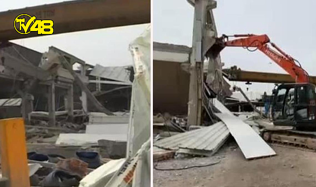 Kahramanmaraş'taki depremde hasar alan metal fabrikası çöktü! 1 ölü, 4 yaralı