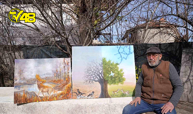 Muğla'da ressam Başarır, satışa sunulan eserlerinin gelirini afetzedelere bağışlayacak
