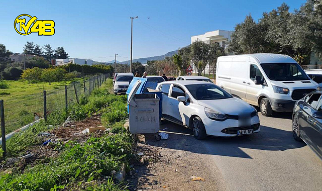 Bodrum'da Polisten kaçarken çöp konteynerlerine çarptı
