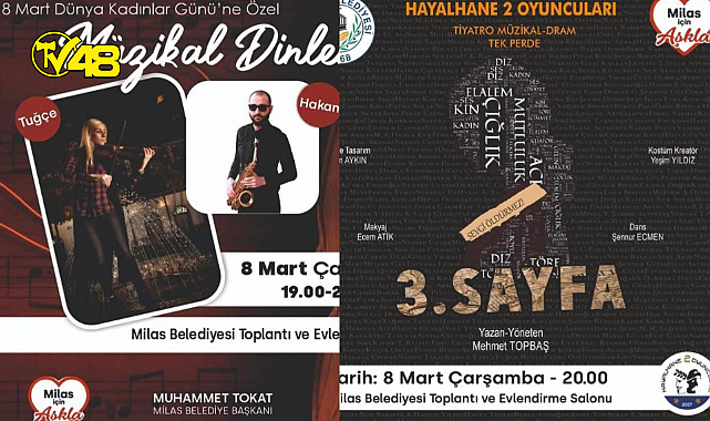 Milas Belediyesi'nden Kadınlar Gününe Özel Konser ve Tiyatro Oyunu
