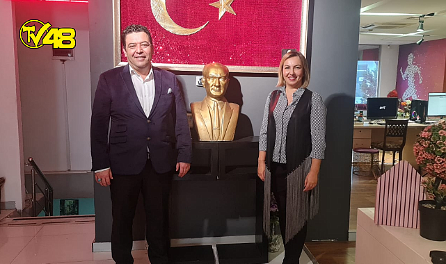 Muğla Milletvekili aday adayı Osman Gökmen'den TV48 Yönetim Kurulu Başkanı Zahide Kuş'a ziyaret
