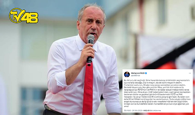 İNCE'DEN MİLLET İTTİFAKI'NA 'TROL' RESTİ: YA ENGEL OLUN YA DA MASKELERİNİZİ DÜŞÜRÜRÜM
