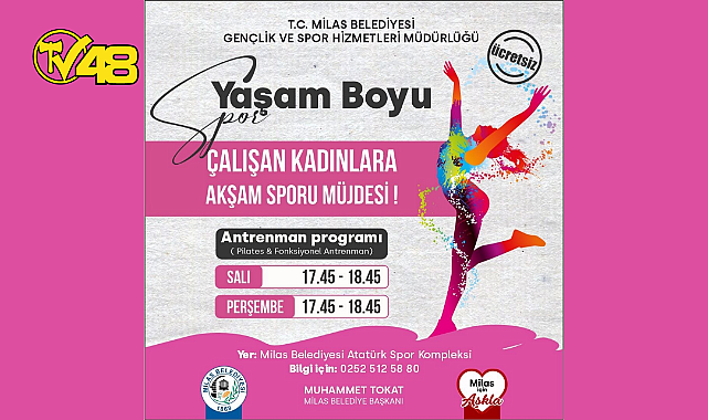 MİLAS BELEDİYESİ'NDEN ÇALIŞAN KADINLAR İÇİN  "AKŞAM SPORU"