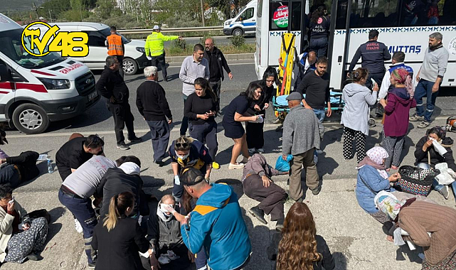 MUĞLA'DA MİDİBÜS KAMYONA ÇARPTI: 34 YARALI!