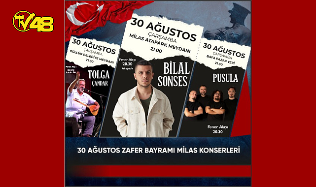 30 AĞUSTOS ZAFER BAYRAMI'NDA 3 FARKLI NOKTADA 3 KONSER
