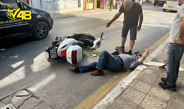 MİLAS İNÖNÜ CADDESİ'NDE MOTOSİKLET KAZASI: SÜRÜCÜ YARALANDI