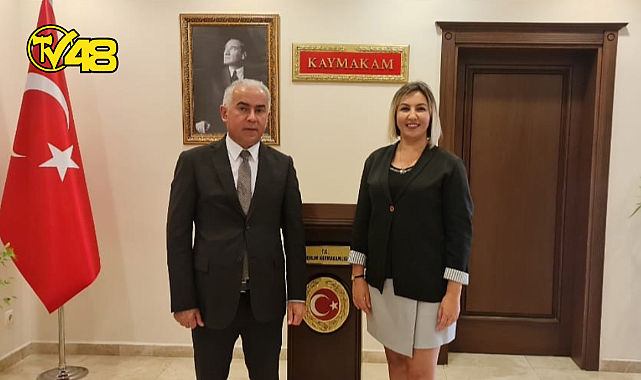 TV48 YÖNETİM KURULU BAŞKANI ZAHİDE KUŞ , BODRUM KAYMAKAMI MUSTAFA ÇİT'İ ZİYARET ETTİ