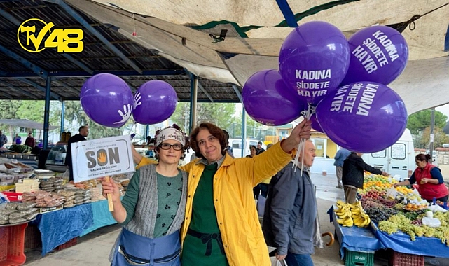 "KADINA ŞİDDETE SON" DİYEREK MOR BALON DAĞITTILAR…