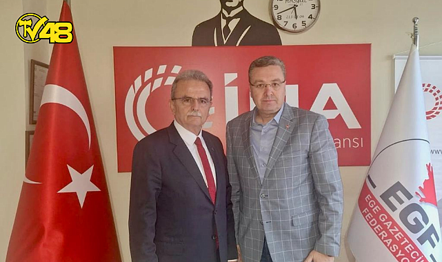 MUĞLA BÜYÜKŞEHİR BAŞKAN ADAY ADAYI GİRGİN'DEN, MUĞLA BÜYÜKŞEHİR GAZETECİLER CEMİYETİ BAŞKANI CEM KAYTAN'A  ZİYARET