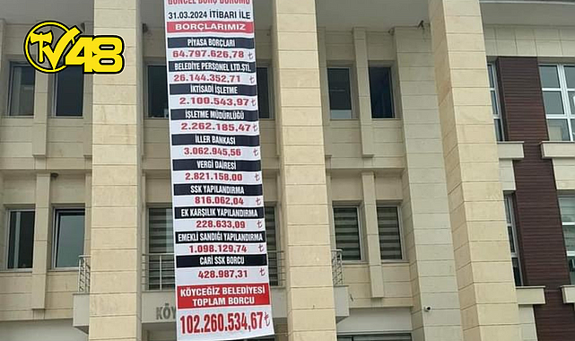 BELEDİYENİN BORCU BİNAYA ASILMIŞTI, CEVAP GECİKMEDİ
